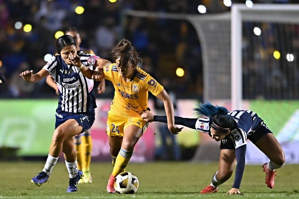 María Sánchez durante la Vuelta de la Final frente a Rayadas