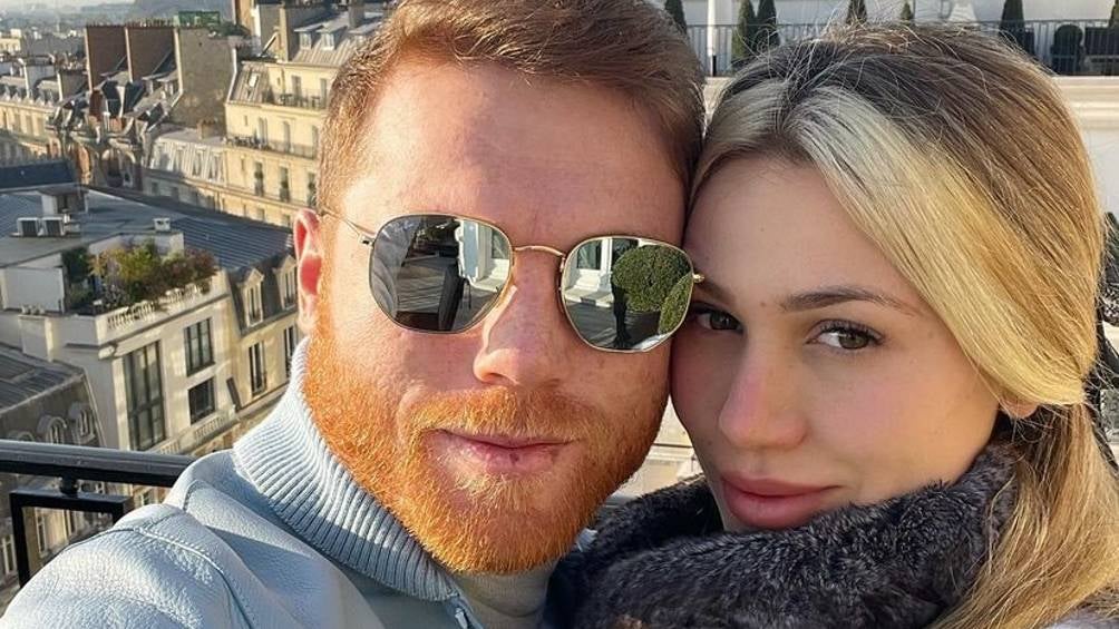 Saúl Canelo Álvarez y su esposa Fernanda Gómez en Francia