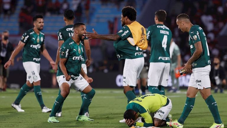 Jugadores de Palmeiras en festejo