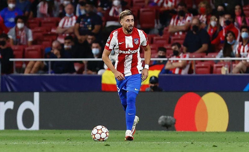 Herrera durante un partido con el Atlético