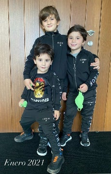 Thiago, Mateo y Ciro; hijos de Messi