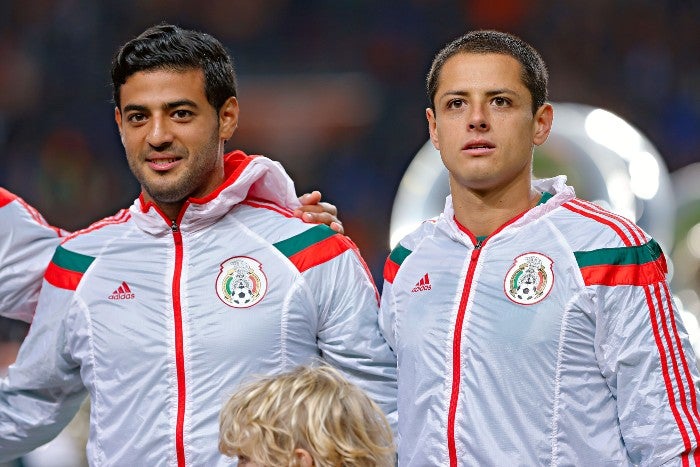 Chicharito y Vela, previo a un partido del Tri