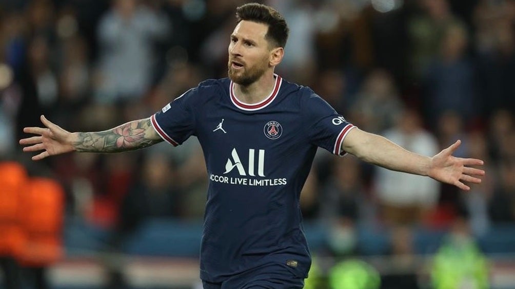 Leo Messi celebrando gol con el París Saint-Germain