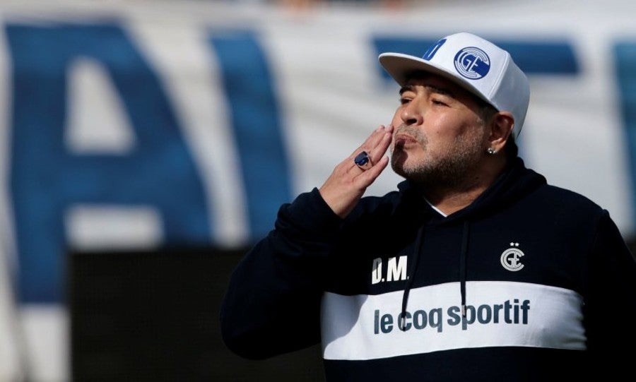 Maradona como técnico de Gimnasia y Esgrima La Plata