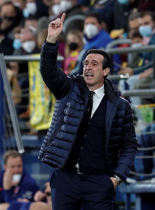 Unai Emery durante un partido con el Villarreal