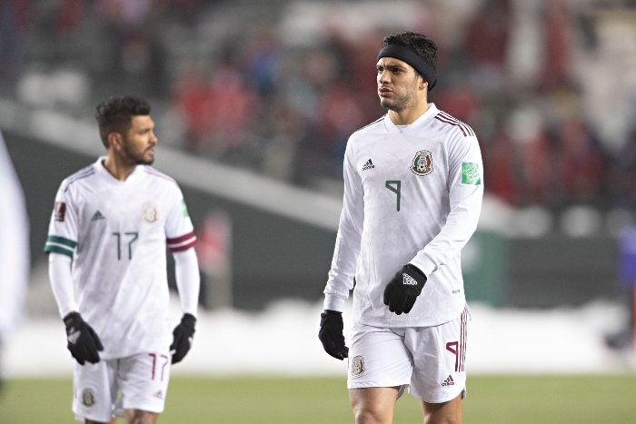 Corona y Jiménez tras un partido de Eliminatorias