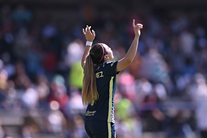 Katty Martínez tras anotar gol contra Pumas