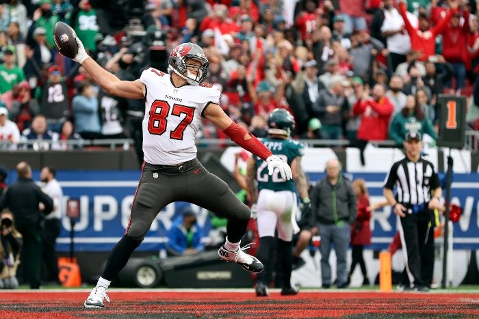 Rob Gronkowski en festejo con Tampa Bay