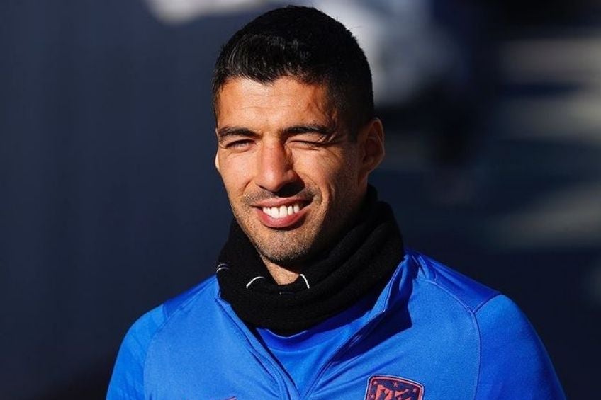 Luis Suárez entrenando con el Atlético de Madrid