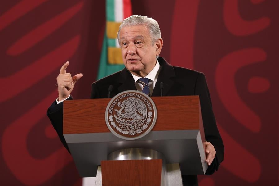 López Obrador durante su conferencia mañanera 