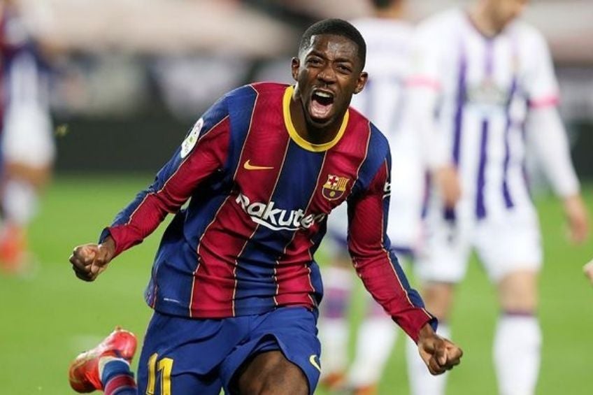 Dembélé durante un partido del Barcelona