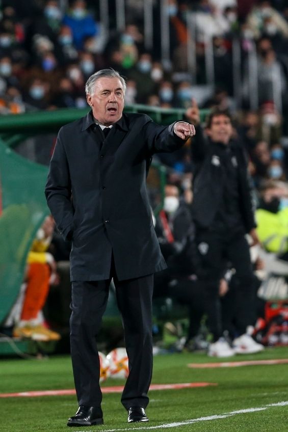 Ancelotti en un partido del Madrid