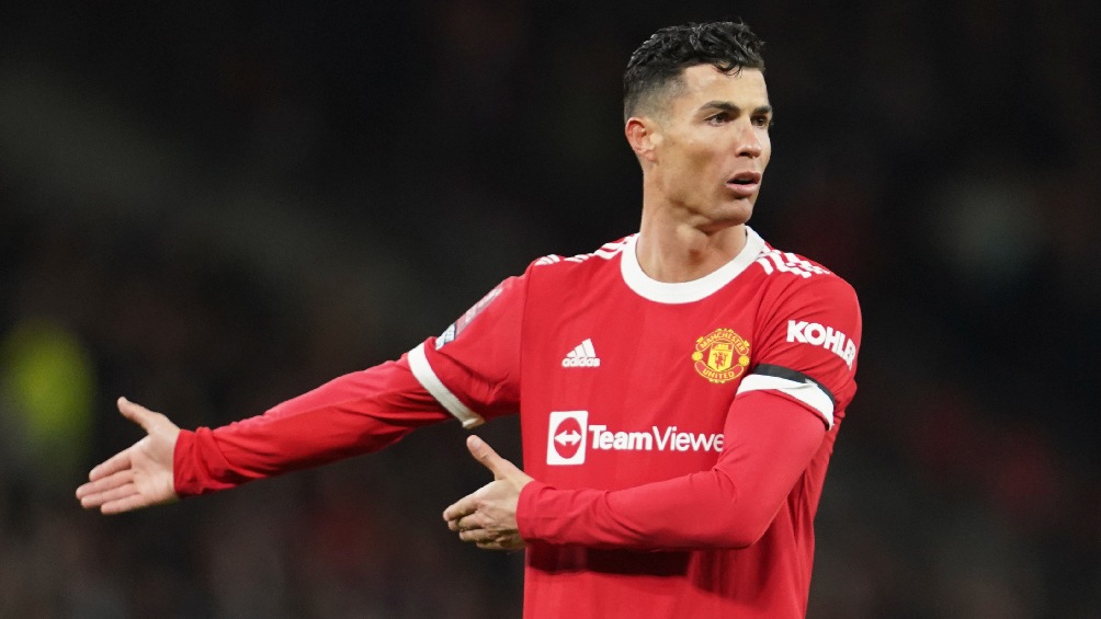 Cristiano Ronaldo jugando partido con el Manchester United