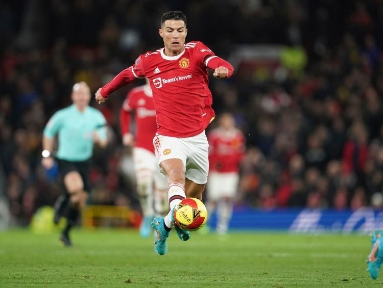 CR7 en un partido con el United