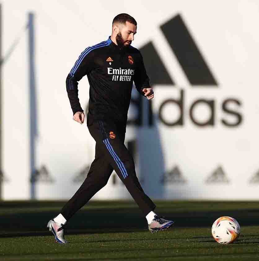 Benzema, durante un entrenamiento 