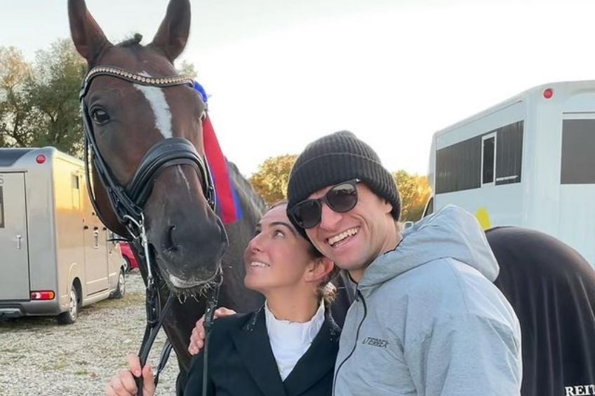 Thomas y Lisa Müller tras una competencia de equitación
