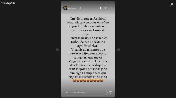 Melissa Rivas explota contra las Fuerzas Básicas del América en Instagram