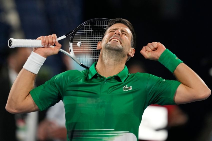 Djokovic celebrando la victoria
