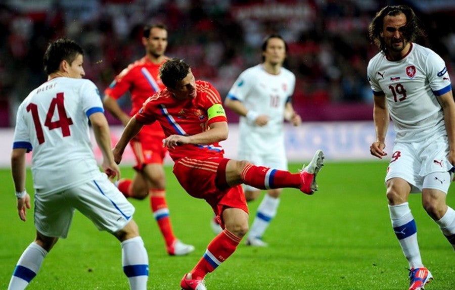 Juego entre Rusia y República Checa en Eurocopa 2012