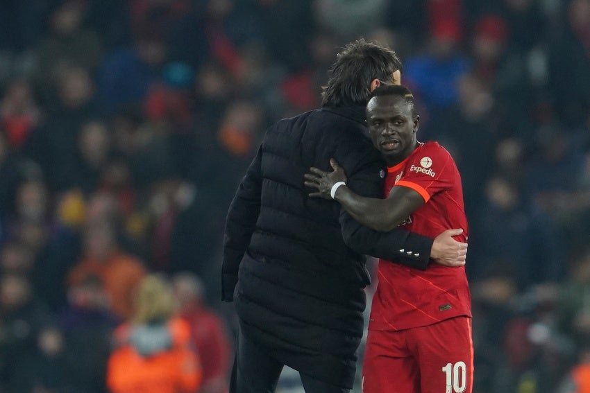 Mané tras un partido con Jürgen Klopp