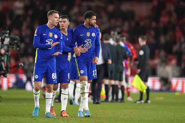 Jugadores del Chelsea después de terminar un partido 