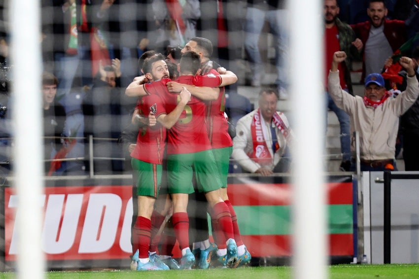 Portugal celebrando el gol 