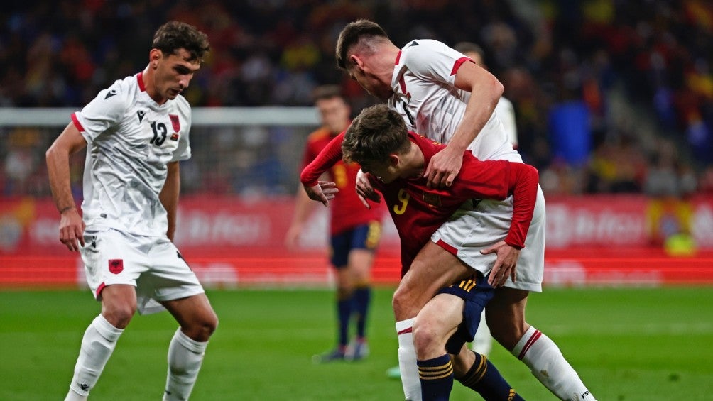 España vs Albania durante partido amistoso en el RCDE Stadium