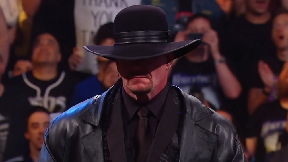 The Undertaker durante su inducción al Salón de la Fama de la WWE