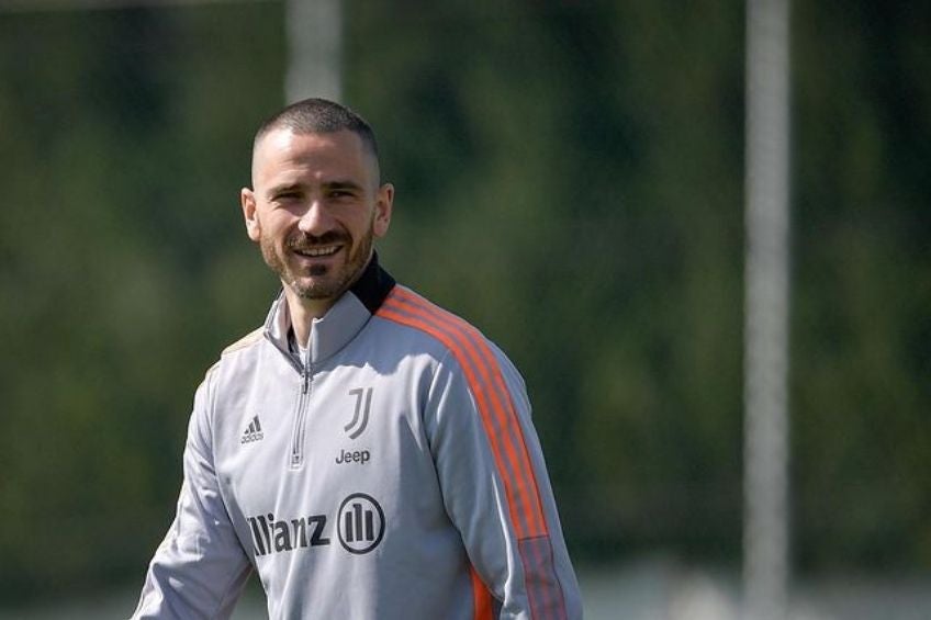 Bonucci entrenando con la Juventus