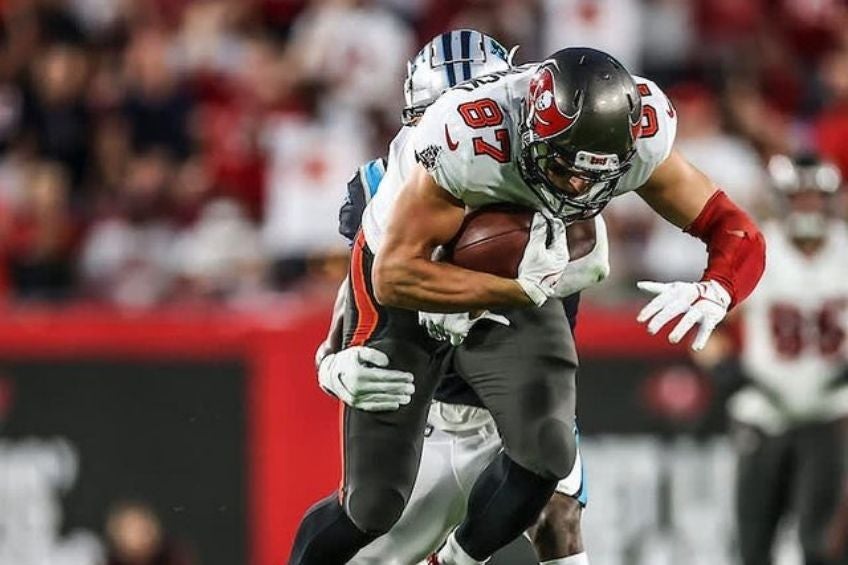 Rob Gronkowski en un partido de los Buccaneers