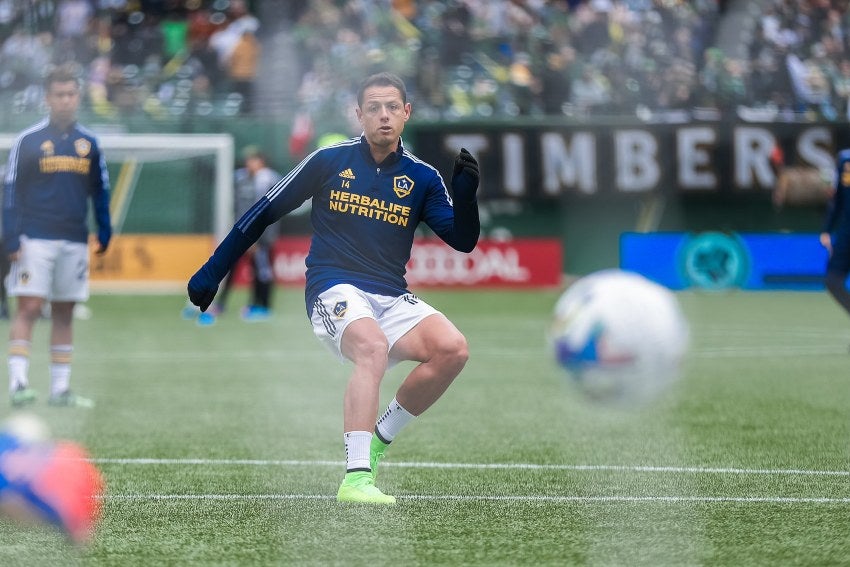 Javier Hernández previo a un partido del LA Galaxy