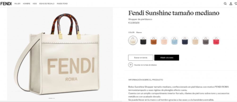 La bolsa "Fendi" tiene un costo de 2 mil 300 euros