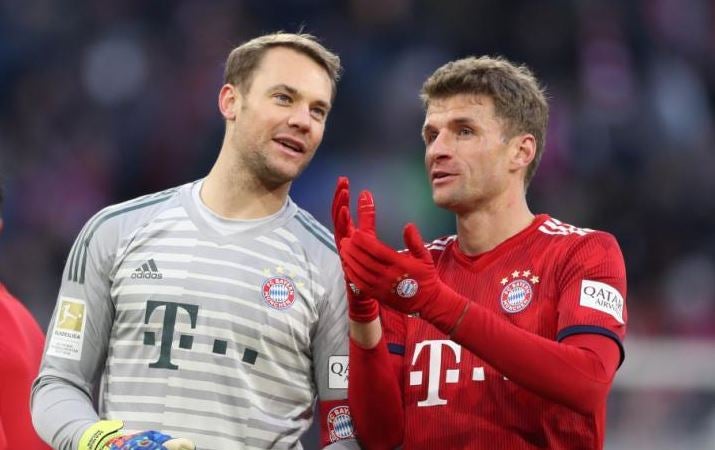 Neuer y Müller en un juego de los Bávaros