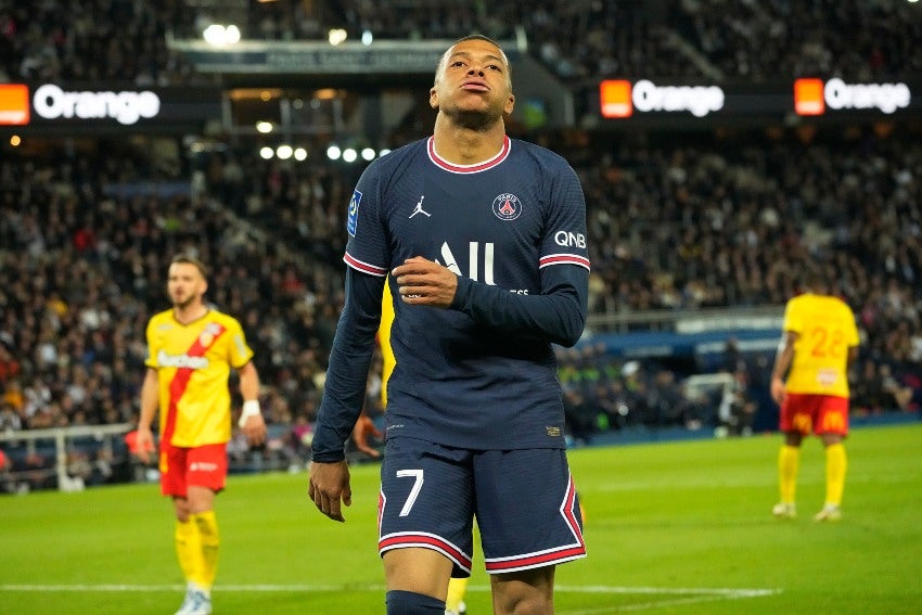 Mbappé en un partido del PSG