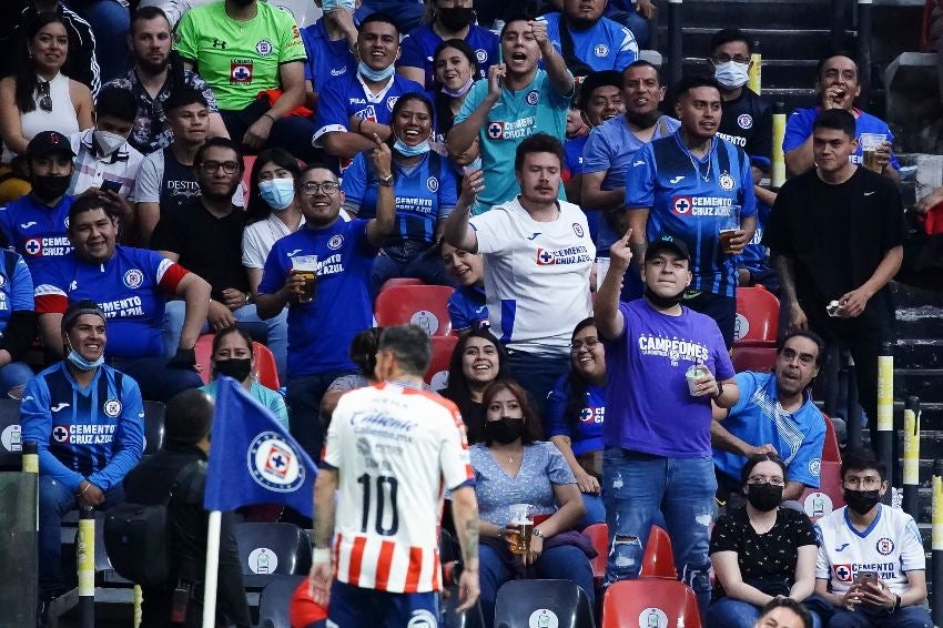 Afición de Cruz Azul en el partido vs San Luis