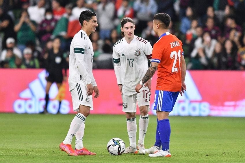 Marcelo Flores en un partido de la Selección Mexicana