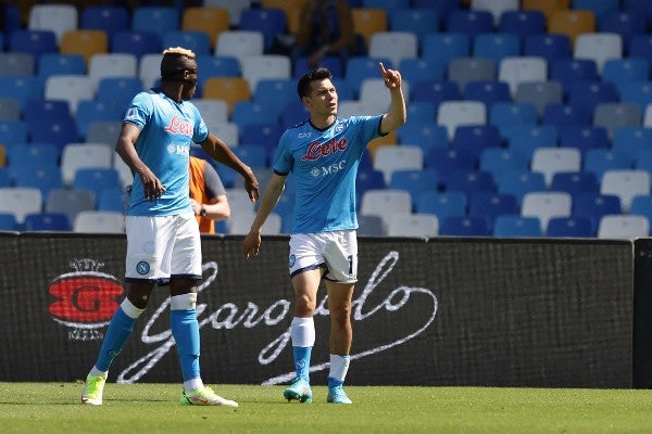 Hirving 'Chucky' Lozano con el Napoli