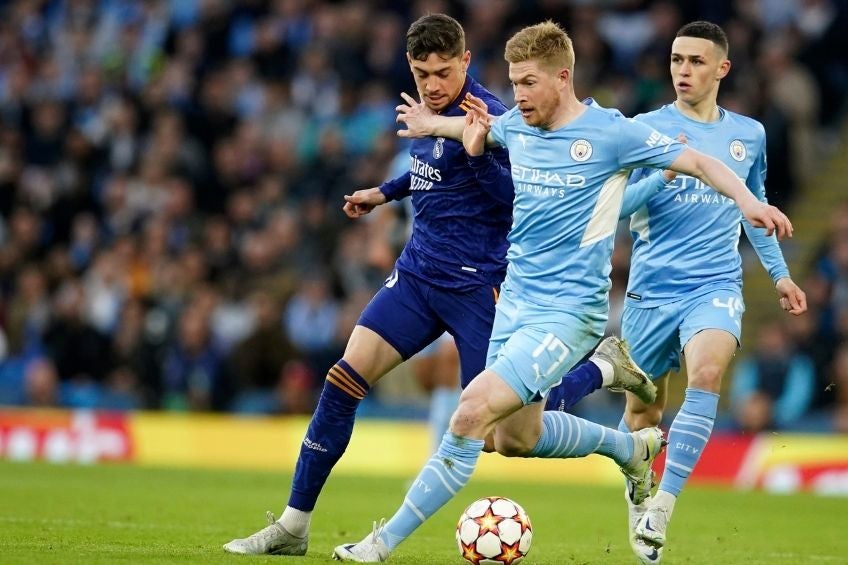 Kevin De Bruyne en un partido del Manchester City