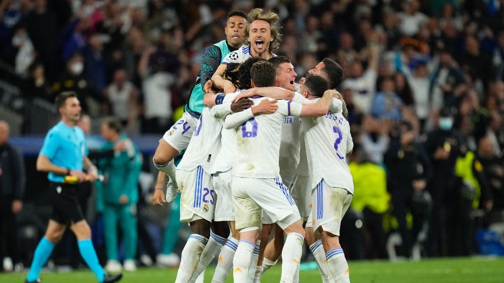 El Real Madrid festejando pase a la final de la Champions League