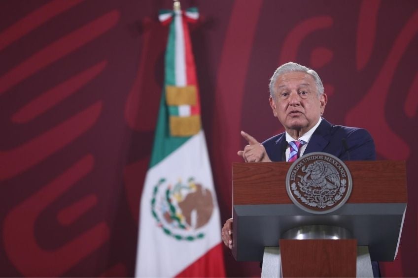 AMLO durante la conferencia de prensa 