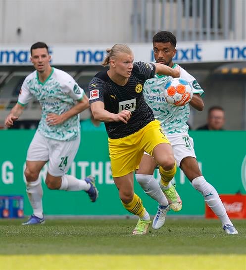 Erling Haaland en acción con Borussia Dortmund