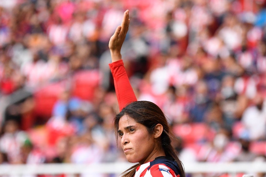 Joseline Montoya en un partido de Chivas