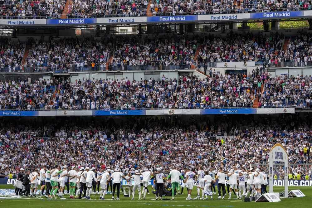 El Real Madrid celebra título de la Liga Española en el Santiago Bernabéu