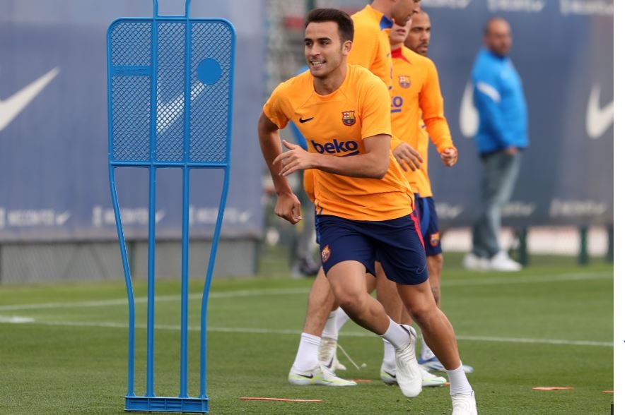 Eric García en entrenamiento con el Barcelona