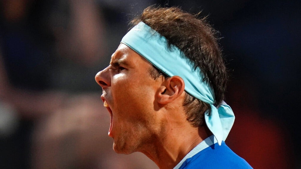 Rafael Nadal en el juego contra Shapovalov en el Abierto de Italia