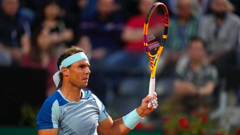 Rafael Nadal en el juego contra Shapovalov en el Abierto de Italia