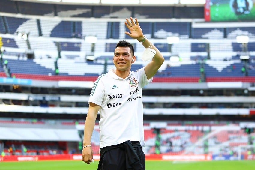 Hirving Lozano en el Estadio Azteca