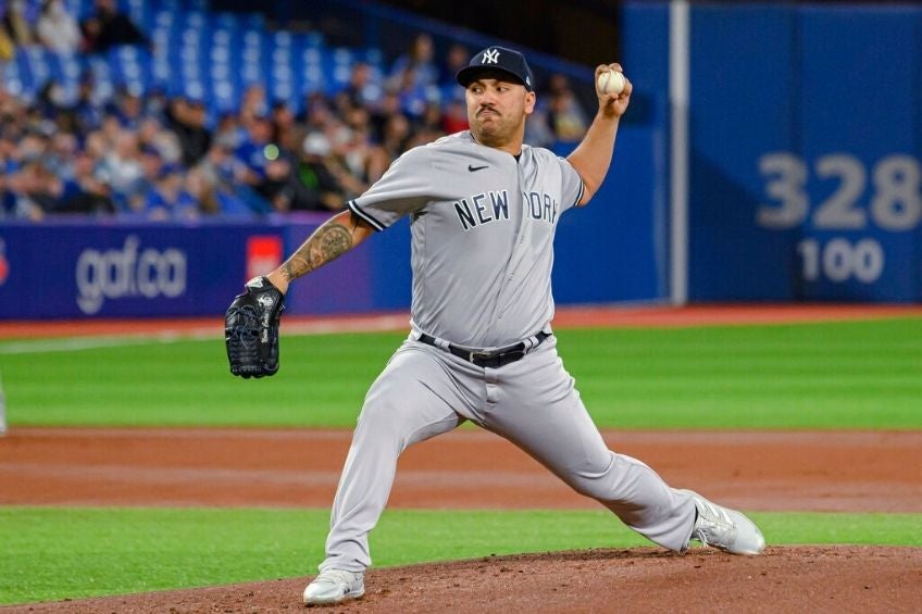 Néstor Cortés durante un partido de los Yankees