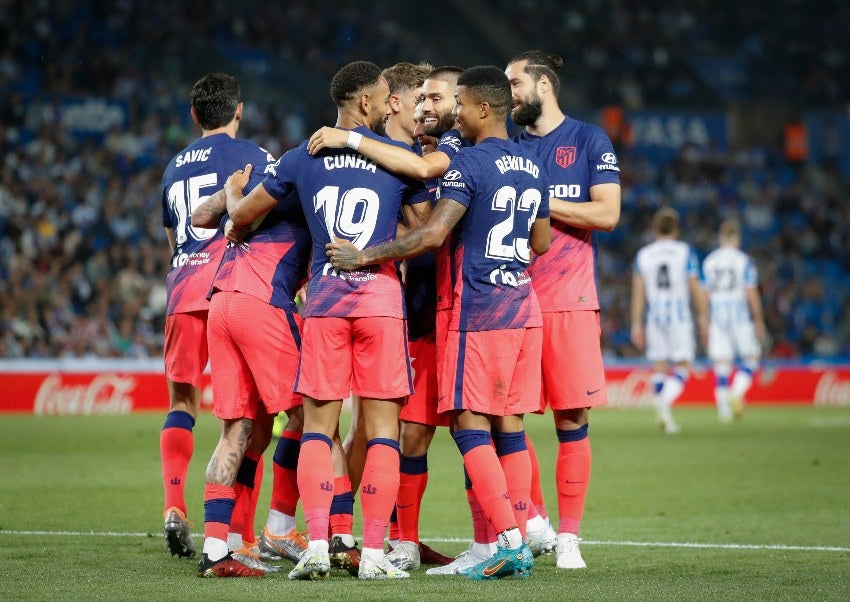 Atlético de Madrid celebrando su gol vs Real Sociedad