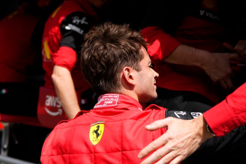Leclerc tras abandonar el GP de España